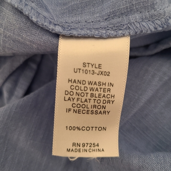 🌟 Denim Tie Tank Top Size Large - Picture 7 of 7